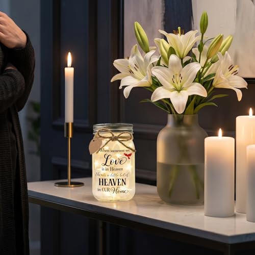Jar Night Light, Glass Lamp, 5x3 Inch, Memorial Gift Cardinal - color: Cardinal Memorial