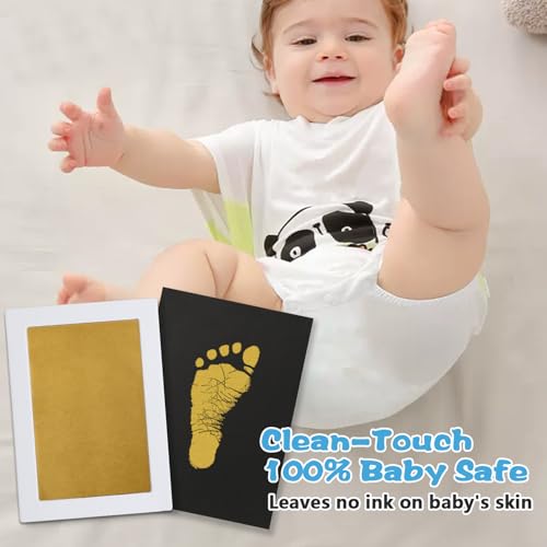 Baby Handprint and Footprint XL Size Kit,Baby Handprint Ink Pads,Gift - color: Gold