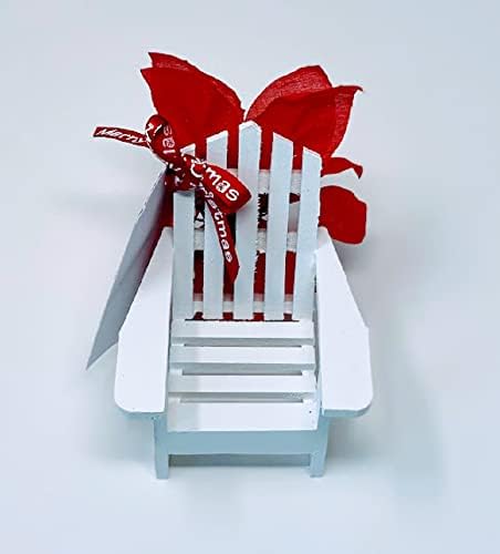 Christmas in Heaven Poem Memorial Empty Chair, Rustic Tree Ornament In Loving Memory, Wedding Remembrance and Sympathy (White)