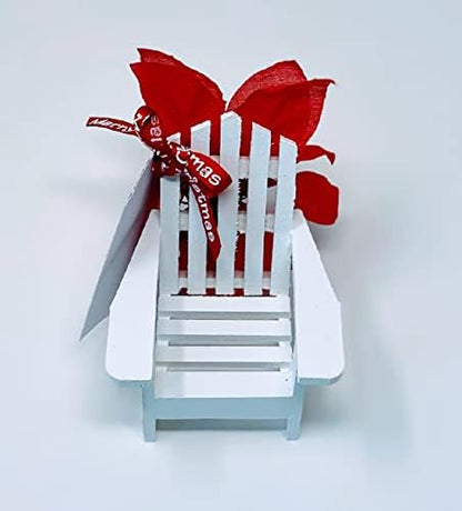 Christmas in Heaven Poem Memorial Empty Chair, Rustic Tree Ornament In Loving Memory, Wedding Remembrance and Sympathy (White)