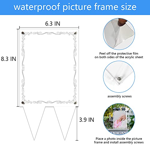 Waterproof Picture Frame for Grave, Cemetery Decorations, 2PCS Acrylic Outdoor Frame, 5x7 inches (2pcs)
