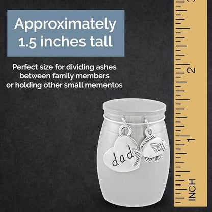 Small Urn for Dad Fishing Keepsake Miniature Ashes Holder Loss of Father | Cremation Ashes Fisherman Memorial. Holds a Small Amount of Ashes. Perfect Sharing Urn for Dividing Among Family Members