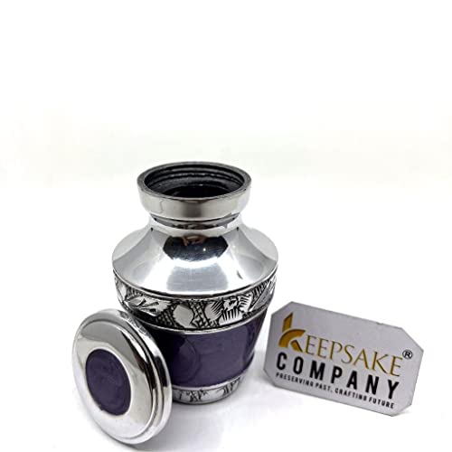 Purple Small Urns for Human Ashes/Mini Urn/Cremation Keepsakes for Ashes/Ash Holders for Human Ashes (Set of Six) from Keepsake Company - color: Purple Enamel