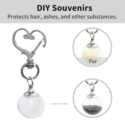 Pet Keychain for Collecting Cat, Dog and Rabbit Hair,2 Pcs Pet Fur keepsake, cat fur memory charm DIY Rabbit Furs Collection Kechain, dog Keepsake, Loss Remembrance Gift for Pets hearts