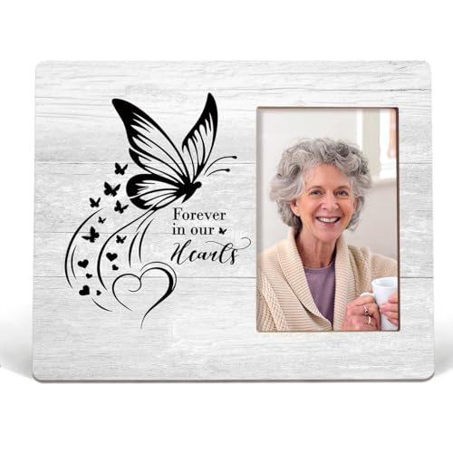 Lacama in Memory of Loved one Gifts, Memorial Picture Picture Frame - color: Forever in our Hearts-Butterfly