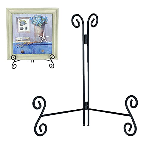 Plate Stand, 1 Pack 10 Inch Plate Holder for Display, Black Foldable Iron Table Easel for Picture Book Photo Frame Decorative Plate - size: 10 Inch - 1Pack