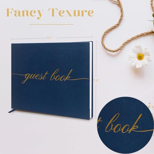 Elegant Wedding Guest Book - Perfect for Wedding Receptions, Baby Showers, Birthdays and Special Events - Polaroid Guest Book with 110 Lined Pages for Sign-In and Photos -Hardcover (Midnight Blue) - color: Midnight Blue