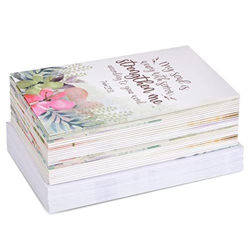 Faithful Finds Religious Sympathy Cards with Envelopes, Watercolor Floral (4x6 In, 36 Pack)