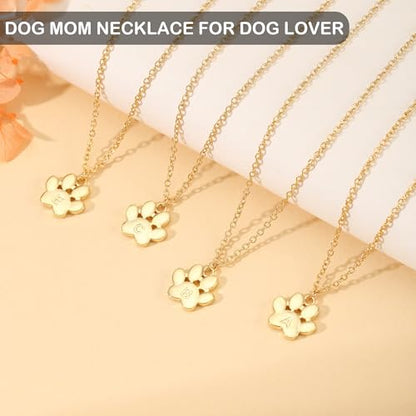 Dog Memorial Gifts for Loss of Dog Paw Print Neckalce for Women with Initial Dogs Mom Gifts Necklace for Women Dainty 14k Gold Plated Heart Necklace Pet Memorial Dogs Lover Birthday Gift for Pet Lovers - style: Big Paw S
