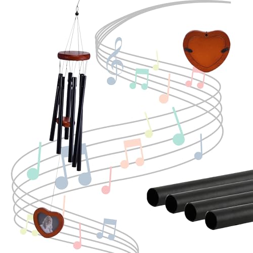 Memorial Wind Chimes, Personalized Sympathy Gifts for Loss of Loved One, Mother, Father, Brother, Sister (Black24inch) - color: Black24inch