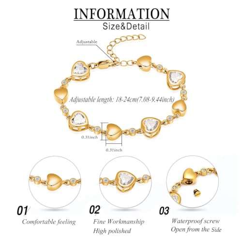 zeqingjw Heart Cremation Bracelet for Ashes - Urn Bracelet Memorial Keepsake Jewelry - Ashes Holder for Women - color: Gold Purple