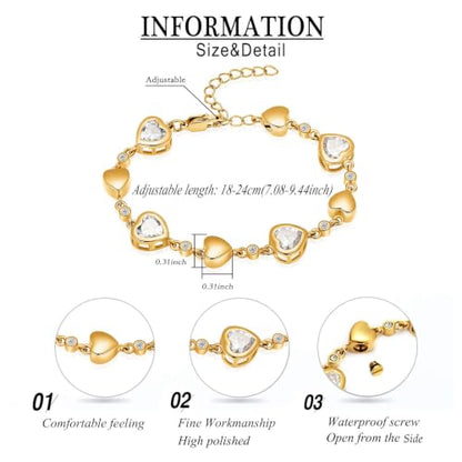 zeqingjw Heart Cremation Bracelet for Ashes - Urn Bracelet Memorial Keepsake Jewelry - Ashes Holder for Women - color: Gold Purple