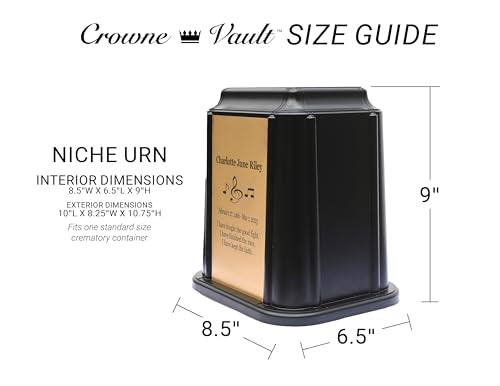 Castlegard Cremation Niche Marker | Engraved Nameplate | Durable Mausoleum & Columbarium Memorial Urn | Fits Standard Crematory Container | Made in USA (White with Nameplate)