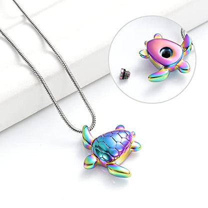 Imrsanl Sea Turtle Cremation Jewelry for Ashes Urn Necklace of Loved One - color: Custom