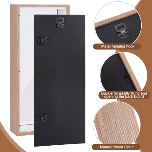 2Pcs Shadow Box Display Case, 14.4x6.1x2.56Inch Rectangle MDF Shadow Box Frame with Nail Hangers and Hook for Mother's Day Awards Memorabilia Flower Pictures Keepsakes Medals(Peru) - color: Peru