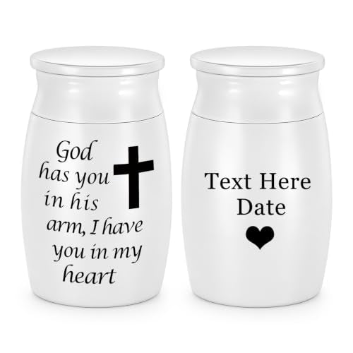 SOITIS Personalized 2.7" Aluminum Small Urns for Human Ashes Keepsake CROS | Mini Urns for Human Ashe Urns for Human Ashes Decorative Urns Keepsake Urn for Human Ashes Funeral Urn,Secure Lid - color: Custom-cross