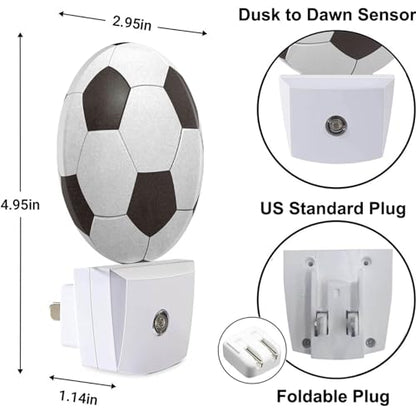 American Football Night Light Popular Sports Play Soccer Ball LED Dusk to Dawn Plug-in Nightlight Auto Sensor for Bedroom Bathroom Hallway Living Room - color: Football Soccer Ball