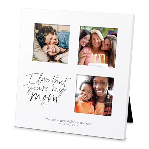 Lighthouse Christian Products Tabletop Collage Picture Frame Holds 2 x 2 Inch Photograph MDF Love That You're My Mom - style: Love That You're My Mom