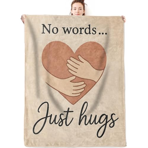 Get Well Gifts for Women Flannel Blanket,60x50inch,Heart and Hug Inspirational Blankets,Thinking of You Throw,for Friend,Family,Bedroom,Sofa,Living Room,Camping Decor Throws - color: Hug 04, size: 60x50 Inch