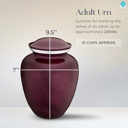 Geturns Embrace Adult Personalized Picture Cremation Urns for Human Ashes I Large Photo Cherry Purple Funeral Urn for Men and Women I 200 lbs - color: Cherry Purple