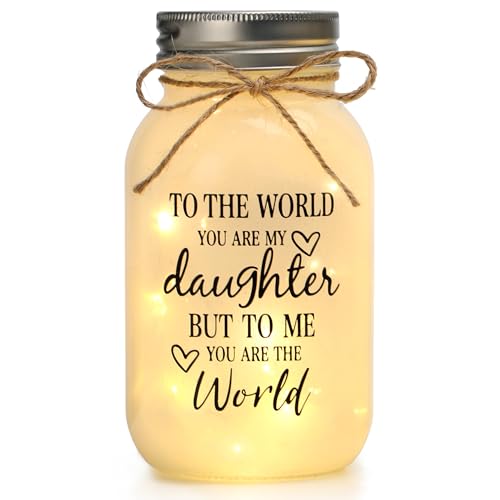 Birthday Gifts for Daughter from Mom - 30 oz Large Mason Jar Night Light | Daughter Birthday Gifts from Mom and Dad, Wedding Blessing Gift, Graduation Gift for Daughters Adult - color: daughter