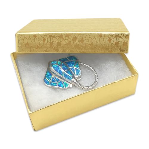 TheDisplayGuys 25 Cardboard Jewelry Gift Boxes with Inserts - Gold Foil - size: 25 Pack