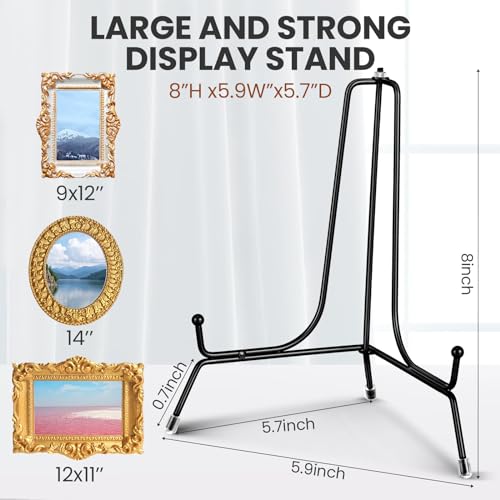 Chumia 18 Pcs Anti Slip Plate Stands for Display, Black, 8 Inch - size: 8 Inch