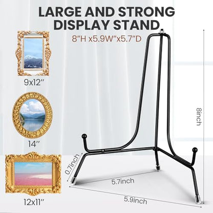 Chumia 18 Pcs Anti Slip Plate Stands for Display, Black, 8 Inch - size: 8 Inch