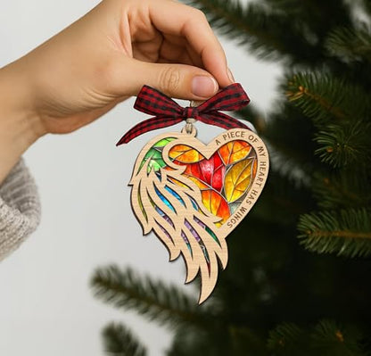 Angel Wing Heart Ornament - Unwritten Chapters Story Card - Wooden Heart with Wings Design - Symbol of Love Faith and Remembrance - Comforting Keepsake Honoring Eternal Bonds