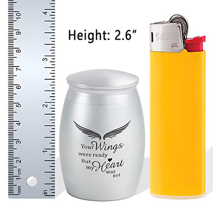 2.67 Inches Small Urns for Human Ashes Keepsake Set of 2 | Angle Mini Cremation Urns for Human Ashes Male or Female,A Perfect Tribute & Gift for Families - size: Small
