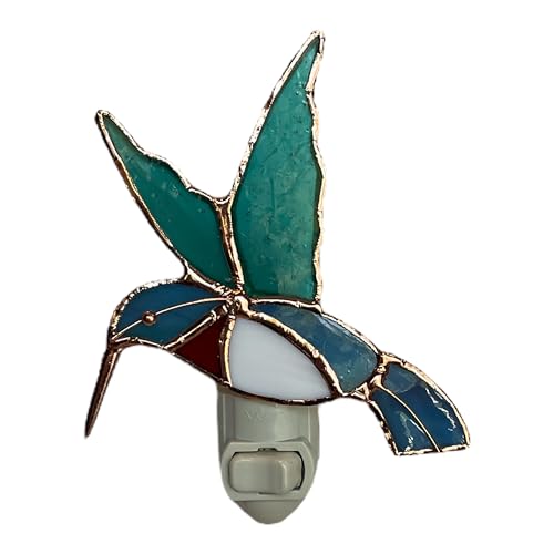 Gift Essentials Hummingbird Plug-in Night Light - Stained Glass Nightlight | Hummingbird Stained Glass Plug-in Nightlight with On/Off Rocker Switch. Includes One 4-Watt Replaceable Warm-Glow Bulb. - color: Hummingbird