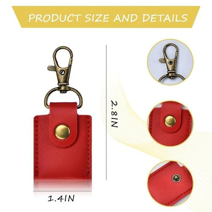Leather Photo Frame Keychains for Women Men Birthday Anniversary Christmas Gifts - color: Red