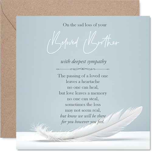 Stuff4 Sympathy Card, The Sad Loss of Your Brother | Bereavement Card for Sister Brother, 5.7 x 5.7 Inch Bro Sibling Mournful Greeting Cards - color: Brother