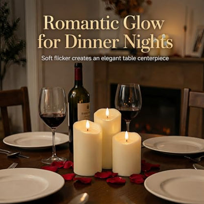ANGELLOONG Battery Candles Flickering Flameless Candles with Remote - color: Classic Ivory - Simulated Wax Melt