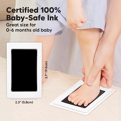 Inkless Hand and Footprint Kit, Boy Girl Newborn Keepsake (Cloud Gray) | No Mess Ink Pad for Baby Handprint, Clean Touch Paw Print Kit for Dog Picture Frame, Personalized Baby Christmas Shower Gifts - color: Cloud Gray