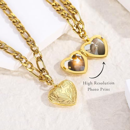 TUGHRA Gold Locket Bracelet for Women, 925 Sterling Silver Heart Photo Bracelet Lockets Memorial Keepsake Jewelry Gift for Mom, Wife, Daughter Mother's Day Birthday - style: C-Mother and Daughter