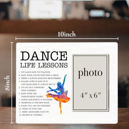 Dance Life Lessons Picture Frame, Ballet Dance Gifts for Girls Women Lover | Inspirational Dance Wooden Picture Frame for 4 x 6 in Photo, Ballet Dancer Gifts for Friend Student Teacher - color: DANCE