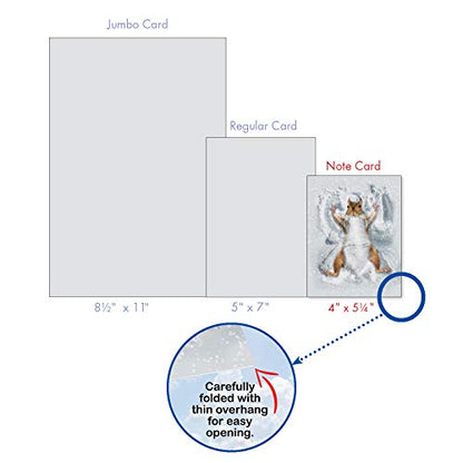 The Best Card Company 10 Blank Notecards w/Envelopes Box Set, 4 x 5.12 Inch, Wildlife Cards for Men and Women - Critter Snow Angels M4187OCB-B1x10-NB - style: Critter Snow Angels