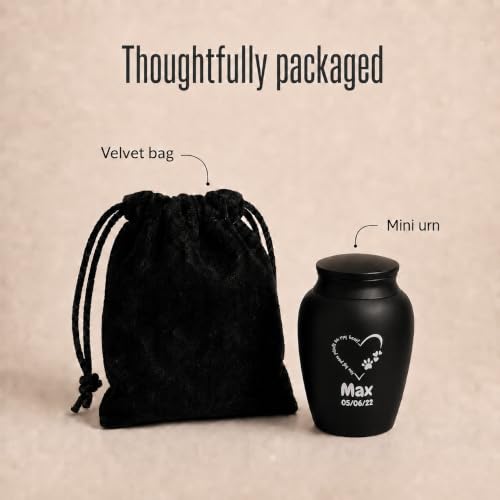 Personalized Cremation Keepsake Pet Ashes Mini Urn Waterproof with Airtight with Airtight Closure Customized Text Engraving Vase Container Memorial Dog (You Left paw Prints on My Heart)