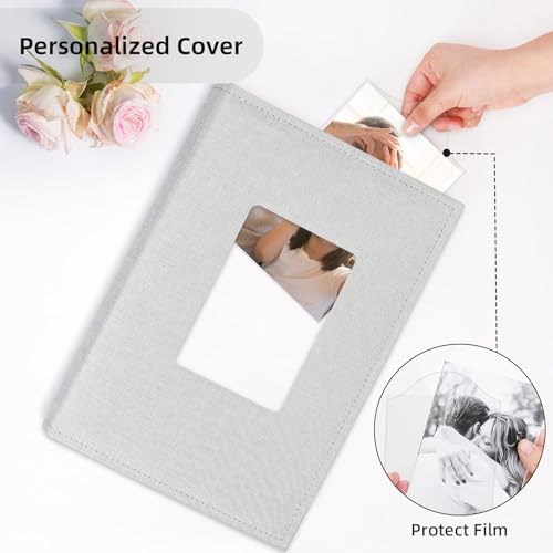 Vienrose Photo Album 4x6 300 Photos Linen Frame Cover LightGrey - color: LightGrey, size: 300 Pockets