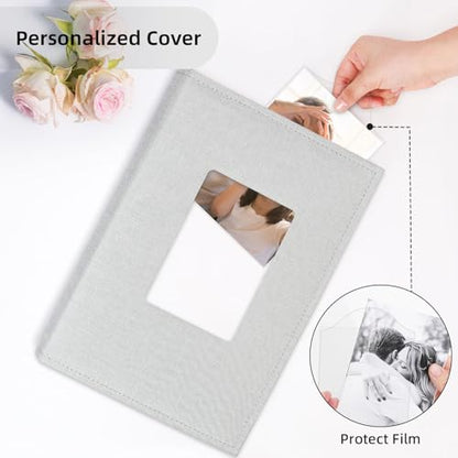 Vienrose Photo Album 4x6 300 Photos Linen Frame Cover LightGrey - color: LightGrey, size: 300 Pockets