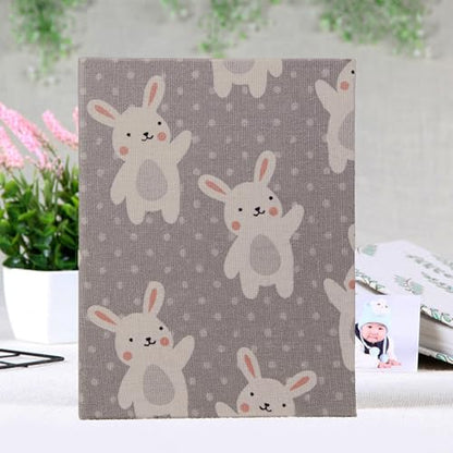 Small Photo Album for Kids, 100 Pockets 4x6 Bookshelf Baby Picture Album, Slip-in Linen Cover Photo Book for Family(Bunny) - color: Rabbit