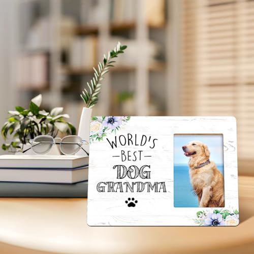 Dogs Grandma Gifts,Grandmother Birthday Gifts,Best Dog Grandma Gift,Grandmother Gift for Christmas Mother's Day,World's Best Dog Grandma Wood Picture Frame - style: world's best Dog