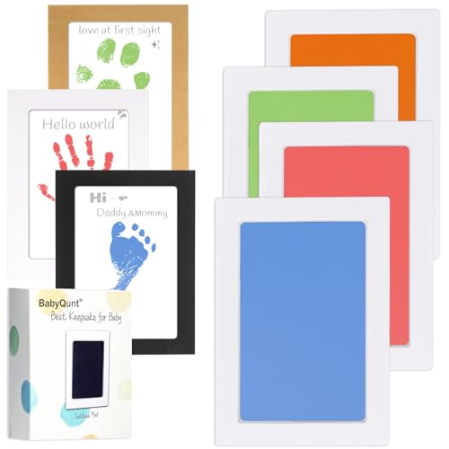 Inkless Baby Hand and Footprint Kit,Clean-Touch Pads for Newborn, 4 Pack | No Mess,Baby Footprint Kit,Dog Nose,Paw Print Kit for Dogs Cats Baby Keepsake,New Mom Gifts - color: Color-4, size: 4-Pack, Large