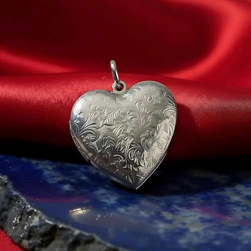 LIFETIME JEWELRY Antique Heart Locket Necklace for Women & Girls That Holds Pictures – 10X Thicker Real 24K Gold Plated Charm – Made in USA with Lifetime Replacement - style: Big White Gold Locket NO Chain
