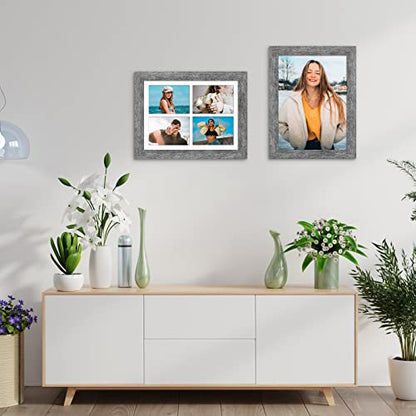 11x15 Collage Frame, 4 Open 5x7 Photo Frame Collage for Wall - color: Grey, size: 11x15 - (4 open5x7）