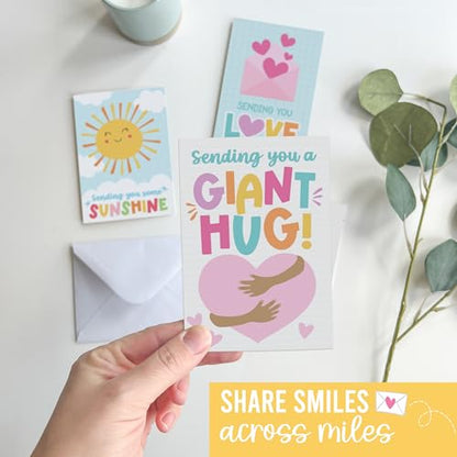 Hadley Designs Thinking of You Cards with Envelopes - 24 Hello Greeting Cards Thinking of You Card for Men & Women Bulk, Blank Encouragement Card for Kids, Just Because Cheerful Encouraging Notecards - style: Colorful Pastel