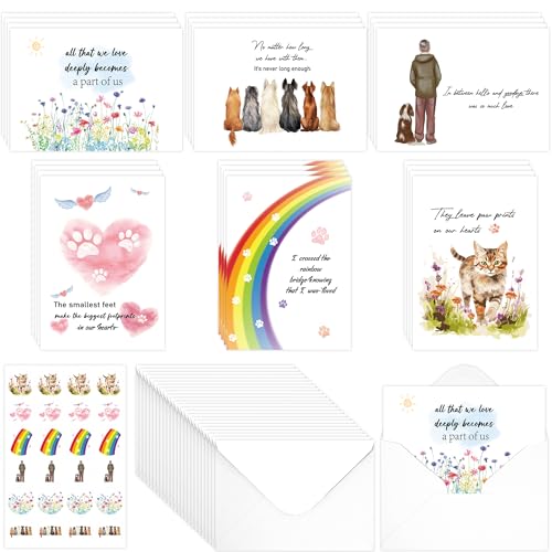 24 Pcs Loss of Pet Sympathy Cards - color: Dog Sympathy 01