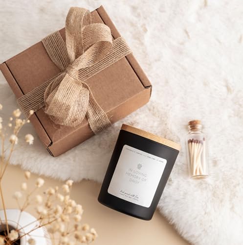 Memorial Candle Gift Box | Personalized in Loving Memory Candle with Matches | Remembrance Keepsake Gift-White/Vanilla - color: White
