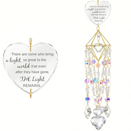 AceOrbit Memorial Gifts Crystal Suncatchers for Window Hanging Wind Chime Garden Suncatchers Rainbow Decor Sympathy Gifts for Loss of Family, Loved Ones, Funerals, Bereavement, Remembrance